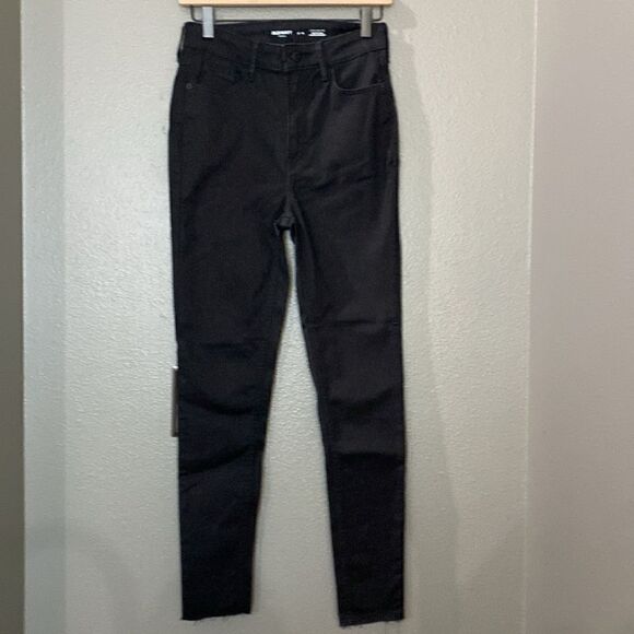 old navy forever fit 36 black jack raw hem Skinny Jeans - Picture 2 of 12